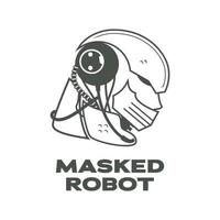 logo robot masqué vecteur