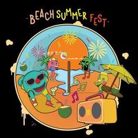 conception de style vintage beach summer fest vecteur