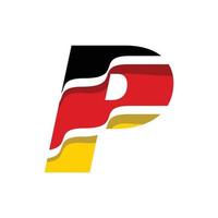 drapeau de l'alphabet allemand p vecteur