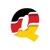 drapeau de l'alphabet allemand q vecteur