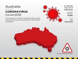 australie pays touché carte de propagation du coronavirus vecteur