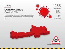 carte du pays touché par le coronavirus au laos vecteur