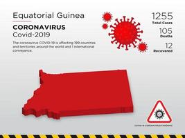 Carte de pays du coronavirus affectée par la Guinée équatoriale vecteur