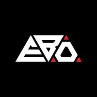 création de logo de lettre triangle ebo avec forme de triangle. monogramme de conception de logo triangle ebo. modèle de logo vectoriel triangle ebo avec couleur rouge. logo triangulaire ebo logo simple, élégant et luxueux. ebo