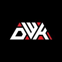 création de logo de lettre triangle dwk avec forme de triangle. monogramme de conception de logo triangle dwk. modèle de logo vectoriel triangle dwk avec couleur rouge. logo triangulaire dwk logo simple, élégant et luxueux. dwk