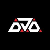 création de logo de lettre triangle djo avec forme de triangle. monogramme de conception de logo triangle djo. modèle de logo vectoriel triangle djo avec couleur rouge. logo triangulaire djo logo simple, élégant et luxueux. DJ