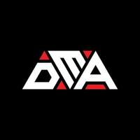 création de logo de lettre triangle dma avec forme de triangle. monogramme de conception de logo triangle dma. modèle de logo vectoriel triangle dma avec couleur rouge. logo triangulaire dma logo simple, élégant et luxueux. dma