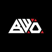 création de logo de lettre triangle bwo avec forme de triangle. monogramme de conception de logo triangle bwo. modèle de logo vectoriel triangle bwo avec couleur rouge. logo triangulaire bwo logo simple, élégant et luxueux. bwo