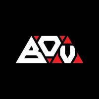 création de logo de lettre triangle bov avec forme de triangle. monogramme de conception de logo triangle bov. modèle de logo vectoriel triangle bov avec couleur rouge. bov logo triangulaire logo simple, élégant et luxueux. bov