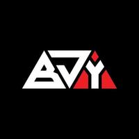 création de logo de lettre bjy triangle avec forme de triangle. monogramme de conception de logo triangle bjy. modèle de logo vectoriel triangle bjy avec couleur rouge. bjy logo triangulaire logo simple, élégant et luxueux. bjy