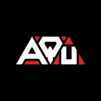 création de logo de lettre triangle aqu avec forme de triangle. monogramme de conception de logo triangle aqu. modèle de logo vectoriel triangle aqu avec couleur rouge. aqu logo triangulaire logo simple, élégant et luxueux. eau