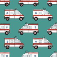 modèle vectorielle continue de voitures d'ambulance dessinées à la main vecteur