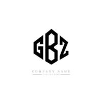 création de logo de lettre gbz avec forme de polygone. création de logo en forme de polygone et de cube gbz. modèle de logo vectoriel hexagone gbz couleurs blanches et noires. monogramme gbz, logo d'entreprise et immobilier.