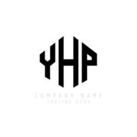création de logo de lettre yhp avec forme de polygone. création de logo en forme de polygone et de cube yhp. modèle de logo vectoriel hexagone yhp couleurs blanches et noires. monogramme yhp, logo d'entreprise et immobilier.