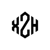 création de logo de lettre xzh avec forme de polygone. création de logo en forme de polygone et de cube xzh. modèle de logo vectoriel xzh hexagone couleurs blanches et noires. monogramme xzh, logo d'entreprise et immobilier.