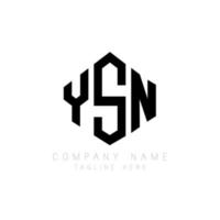 création de logo de lettre ysn avec forme de polygone. création de logo en forme de polygone et de cube ysn. modèle de logo vectoriel hexagone ysn couleurs blanches et noires. monogramme ysn, logo d'entreprise et immobilier.