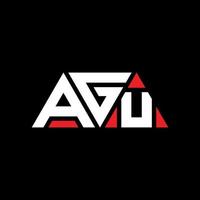 création de logo de lettre triangle agu avec forme de triangle. monogramme de conception de logo triangle agu. modèle de logo vectoriel triangle agu avec couleur rouge. logo triangulaire agu logo simple, élégant et luxueux. août