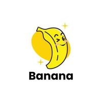 joli logo de banane souriant vecteur