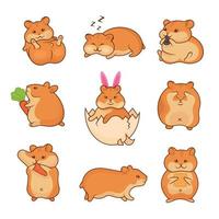 illustrations de hamsters dorés vecteur