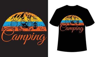 conception de vecteur de t-shirt coloré de camping