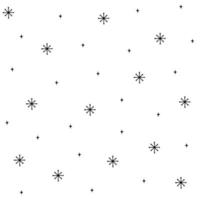 modèle sans couture simple flocon de neige. neige noire sur fond blanc. papier peint abstrait, décoration d'emballage. symbole de l'hiver, joyeuses fêtes de Noël, illustration vectorielle de bonne année célébration vecteur
