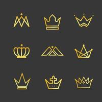 jeu d'icônes de la couronne royale vecteur