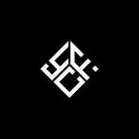 création de logo de lettre ycf sur fond noir. concept de logo de lettre initiales créatives ycf. conception de lettre ycf. vecteur