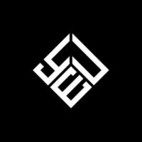 création de logo de lettre yeu sur fond noir. yeu concept de logo de lettre initiales créatives. votre conception de lettre. vecteur