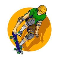 dessin au trait skateboard illustration vecteur