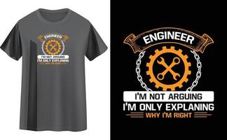 conception de t-shirt ingénieur vecteur