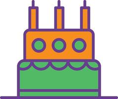 ligne de gâteau d'anniversaire remplie de deux couleurs vecteur