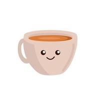 illustration de tasse mignonne isolée sur fond blanc. vecteur