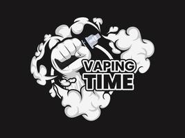 logo du crâne de vape, logo de la boutique de vape vecteur