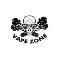 logo du crâne de vape, logo de la boutique de vape vecteur