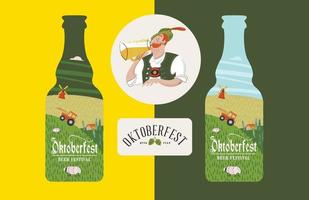 oktoberfest, fête de la bière. illustration vectorielle. vecteur