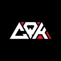 création de logo de lettre triangle cqk avec forme de triangle. monogramme de conception de logo triangle cqk. modèle de logo vectoriel triangle cqk avec couleur rouge. cqk logo triangulaire logo simple, élégant et luxueux. cqk