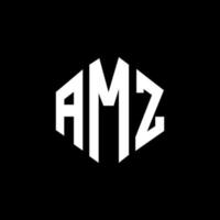 création de logo de lettre amz avec forme de polygone. création de logo en forme de polygone et de cube amz. modèle de logo vectoriel amz hexagone couleurs blanches et noires. monogramme amz, logo d'entreprise et immobilier.