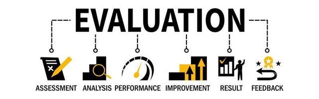 concept de bannière d'illustration vectorielle d'évaluation avec des icônes vecteur