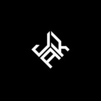 création de logo de lettre jak sur fond noir. concept de logo de lettre initiales créatives jak. conception de lettre jak. vecteur