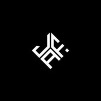 création de logo de lettre jaf sur fond noir. concept de logo de lettre initiales créatives jaf. conception de lettre jaf. vecteur