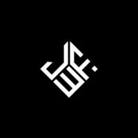 création de logo de lettre jwf sur fond noir. concept de logo de lettre initiales créatives jwf. conception de lettre jwf. vecteur
