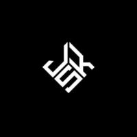 création de logo de lettre jsk sur fond noir. concept de logo de lettre initiales créatives jsk. conception de lettre jsk. vecteur