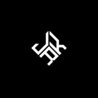 création de logo de lettre jrk sur fond noir. concept de logo de lettre initiales créatives jrk. conception de lettre jrk. vecteur