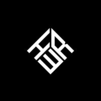 création de logo de lettre hwr sur fond noir. concept de logo de lettre initiales créatives hwr. conception de lettre hwr. vecteur