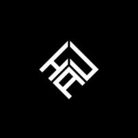 création de logo de lettre hau sur fond noir. hau concept de logo de lettre initiales créatives. conception de lettre hau. vecteur