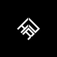 création de logo de lettre hru sur fond noir. hru concept de logo de lettre initiales créatives. conception de lettre hru. vecteur