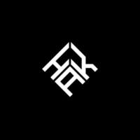 création de logo de lettre hak sur fond noir. concept de logo de lettre initiales créatives hak. conception de lettre hak. vecteur