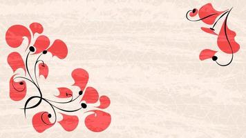 cadre fleuri. motif japonais. célébration florale dans le style graphique chinois. carte d'invitation avec des symboles géométriques. fond asiatique. style rétro. vecteur