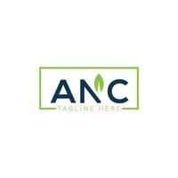 création de logo de lettre anc sur fond blanc. anc concept de logo de lettre initiales créatives. conception de lettre anc. vecteur