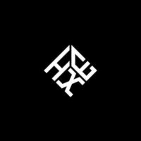 création de logo de lettre hxe sur fond noir. concept de logo de lettre initiales créatives hxe. conception de lettre hxe. vecteur